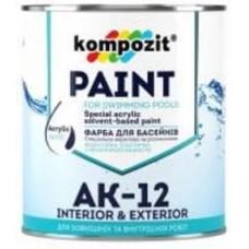 Краска Kompozit для бассейнов АК-12 блакитний мат 2,8 кг