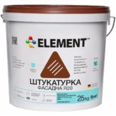 Декоративная штукатурка короед Element фасадная R20 Дубовая кора 25 кг /белый