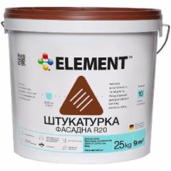 Декоративная штукатурка короед Element фасадная R20 Дубовая кора 25 кг /белый
