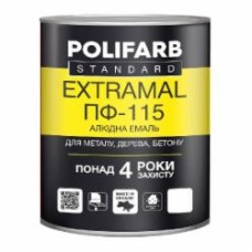 Эмаль алкидная Polifarb ExtraMal ПФ-115 серый глянец 0,9 кг