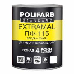 Эмаль алкидная Polifarb ExtraMal ПФ-115 серый глянец 0,9 кг
