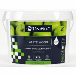 Краска акриловая UniSil садовая WHITE WOOD мат белая 1 л 1,4 кг