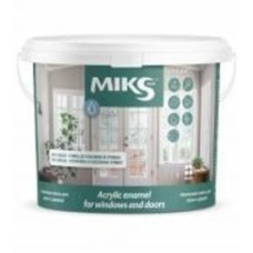 Эмаль MIKS Color акриловая для окон и дверей белый полуглянец 0,75 л