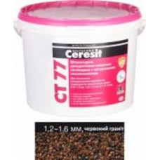 Декоративная штукатурка мозаичная Ceresit CT 77 красный гранит 14 кг