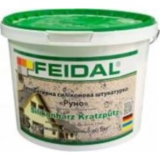 Декоративная штукатурка барашек Feidal Silikonharz Kratzputz 15 кг белый