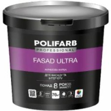 Краска акриловая Polifarb ФасадУльтра мат белый 14 кг