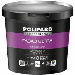 Краска акриловая Polifarb ФасадУльтра мат белый 14 кг