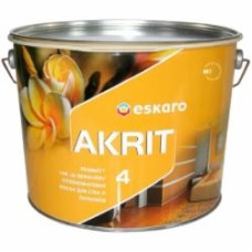 Краска акрилатная водоэмульсионная Eskaro Akrit 4 глубокий мат белый 9,5 л 13,7 кг