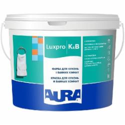 Краска акрилатная водоэмульсионная Aura® Luxpro K&B полумат белый 10 л