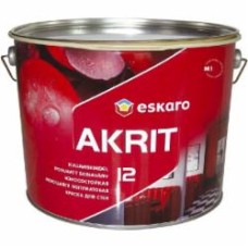 Краска акрилатная водоэмульсионная Eskaro Akrit 12 полумат белый 0,95 л 1,12 кг Краска акрилатная водоэмульсионная Eskaro Akrit 12 полумат белый 0,95 л 1,12 кг