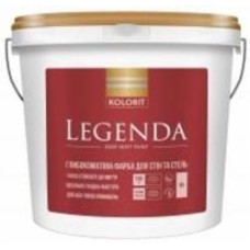 Краска акрилатная водоэмульсионная Kolorit Legenda (база А) глубокий мат белый 9 л