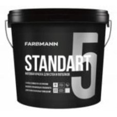 Краска интерьерная акриловая Farbmann Standart 5 база А мат белая 9 л