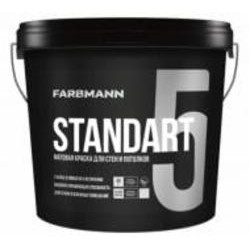 Краска интерьерная акриловая Farbmann Standart 5 база А мат белая 9 л