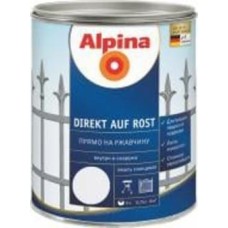 Эмаль Alpina алкидная Direkt auf Rost 3 в 1 RAL9016 белый глянец 0,75 л