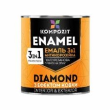 Эмаль Kompozit антикоррозионная 3 в 1 DIAMOND коричневый металлический 0,65 л