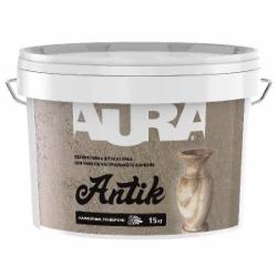 Декоративная штукатурка моделирующая Aura® Antik марморино, травертин 15 кг белый