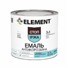 Эмаль антикоррозионная Element 3 в 1 графит глянец 2 кг