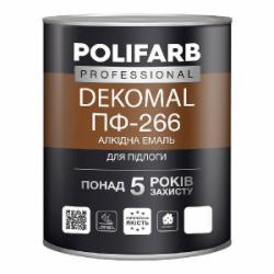 Эмаль Polifarb алкидная DekoMal ПФ-266 красно-коричневый глянец 0,9 кг