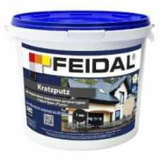 Декоративная штукатурка барашек Feidal Kratzputz 1 мм 15 кг /белый
