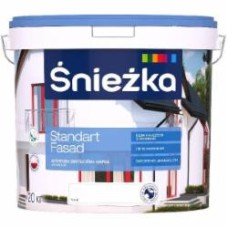 Краска акриловая водоэмульсионная Sniezka Standart Fasad мат белый 15 л 20 кг