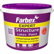 Краска структурная акриловая Farbex Expert Structure мат белый 14 кг
