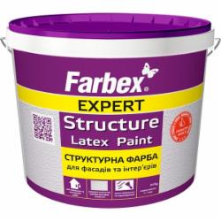 Краска структурная акриловая Farbex Expert Structure мат белый 14 кг