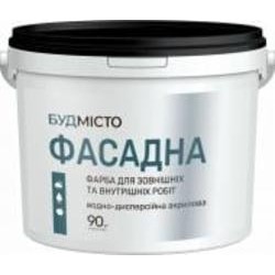 Краска водоэмульсионная акриловая БУДМІСТО фасадная белый 7 кг