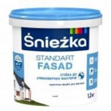 Краска акриловая водоэмульсионная Sniezka Standart Fasad мат белый 1 л 1,2 кг