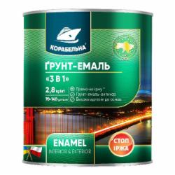 Грунт-эмаль КОРАБЕЛЬНА 3 в 1 серый мат 2,8 кг