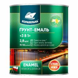Грунт-эмаль КОРАБЕЛЬНА 3 в 1 черный мат 2,8 кг