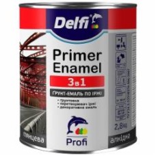 Грунт-эмаль Delfi по ржавчине 3 в 1 серый глянец 2,8 кг