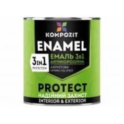 Эмаль антикоррозионная Kompozit 3 в 1 PROTECT RAL 7024 графитовый серый шелковистый мат 2,7 кг