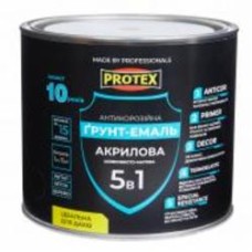 Грунт-эмаль Protex 5в1 акриловая антикоррозионная RAL 7024 графитовый серый шовковистий мат 2,4 кг