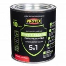 Грунт-эмаль Protex 5 в 1 полиуретановая для метала RAL 9011 черный високий глянець 0,8 кг