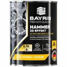 Эмаль антикоррозионная Bayris HAMMER 3D EFFEKT антическая медь глянець 0,75 л