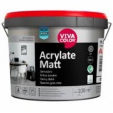 Краска интерьерная акрилатная Vivacolor Acrylate Matt Износостойкая A шовковистий мат белый 9 л