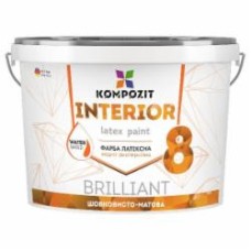 Краска интерьерная латексная акриловая Kompozit INTERIOR 8 шелковистый мат (база А) 2,7 л