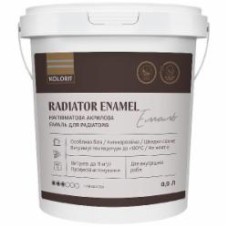 Эмаль акриловая Kolorit для радиаторов Radiator Enamel база А белый полумат 0,9 л