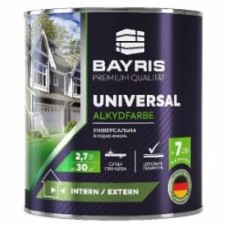 Эмаль универсальная алкидная Bayris темно-серый высокий глянец 2,7 кг