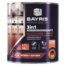 Эмаль алкидная Bayris 3 в 1 RAL 7016 антрацит глянець 2,7 кг