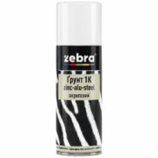 Грунт аэрозольный ZEBRA 1К zinс-alu-steel акриловый 16 светло-серый мат 400 мл
