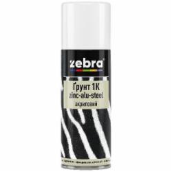 Грунт аэрозольный ZEBRA 1К zinс-alu-steel акриловый 16 светло-серый мат 400 мл