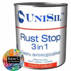 Грунт-эмаль UniSil антикоррозионная Rust Stop 3 in 1 база под тонировку шелковистый мат 0,6 л