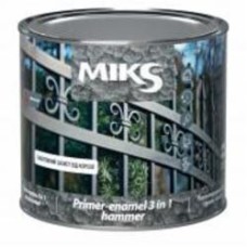Грунт-эмаль MIKS 3 в 1 молотковая серебро глянець 0,65 кг