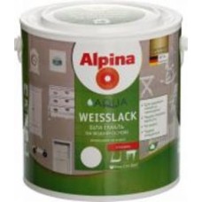 Эмаль Alpina акриловая Aqua Weisslack GL белый глянец 2,5 л