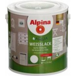 Эмаль Alpina акриловая Aqua Weisslack GL белый глянец 2,5 л