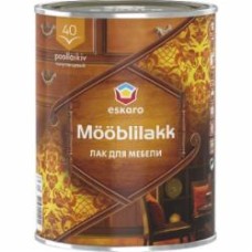 Лак мебельный Mooblilakk 40 Eskaro полуглянец 0.9 л бесцветный