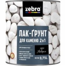 Лак-грунт для камня 2в1 серия Акварель ZEBRA глянец прозрачный 0,75 л
