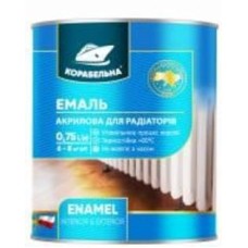 Эмаль КОРАБЕЛЬНА акриловая для радиаторов белый глянец 0,75 л