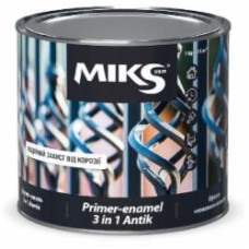 Грунт-эмаль MIKS Color 3 в 1 Антик серебристая полуглянец 0,75 л